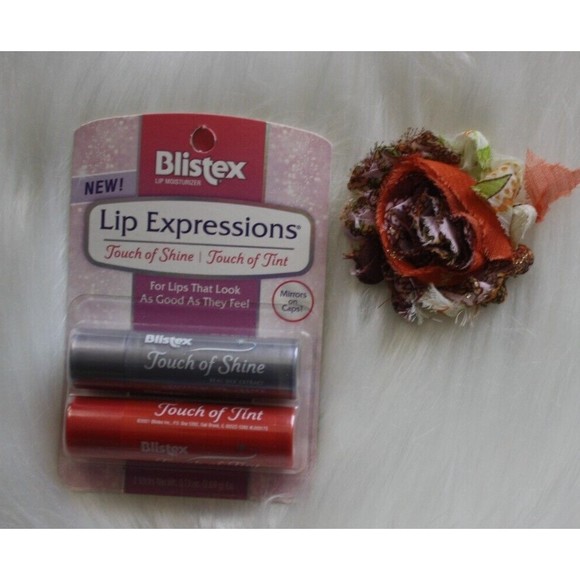 Blistex Lip Expressions Touch of Shine + Touch of Tint with Mirror 2Ct .13 Oz. - Picture 2 of 3